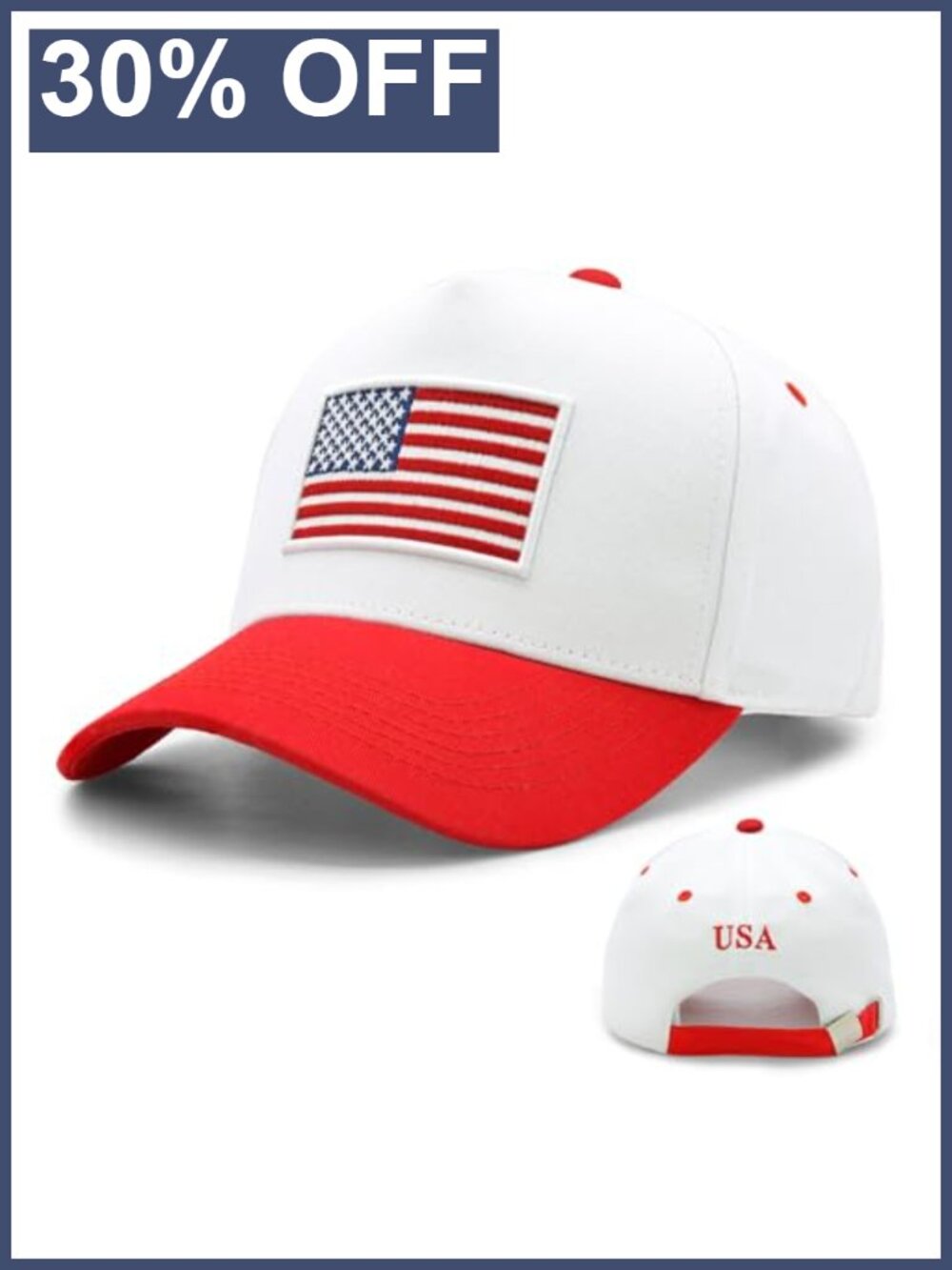 American Flag Trucker Hat Cotton USA Baseball Cap Adjustable
